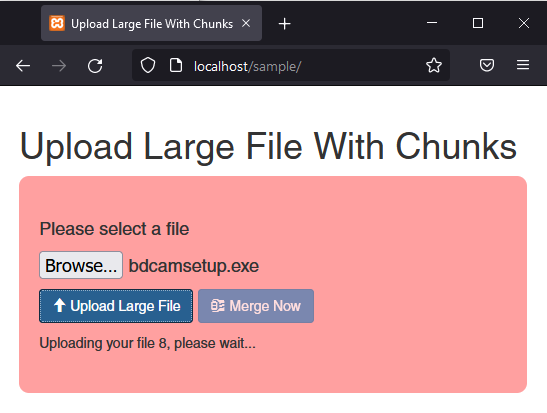 upload large file chunks