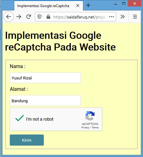 google recaptcha server side