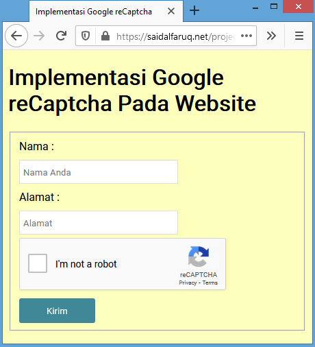 google recaptcha client side