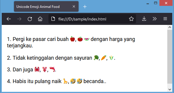 unicode emoji kategori animal dan food on os windows