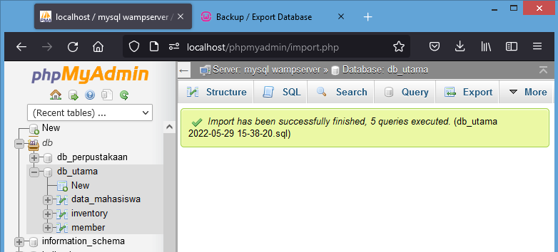 script php backup atau export database mysql