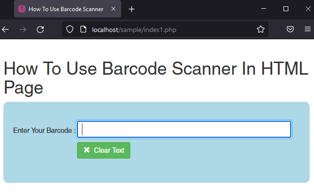 barcode scanner html