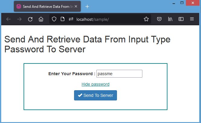 mengirim data input type password ke server