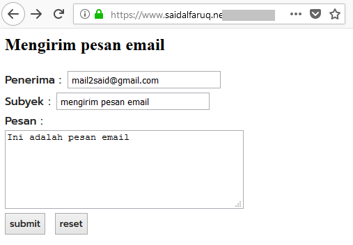 mengirim email dengan script php
