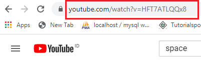 url youtube via browser address
