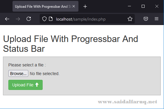 upload file dengan progressbar dan status bar