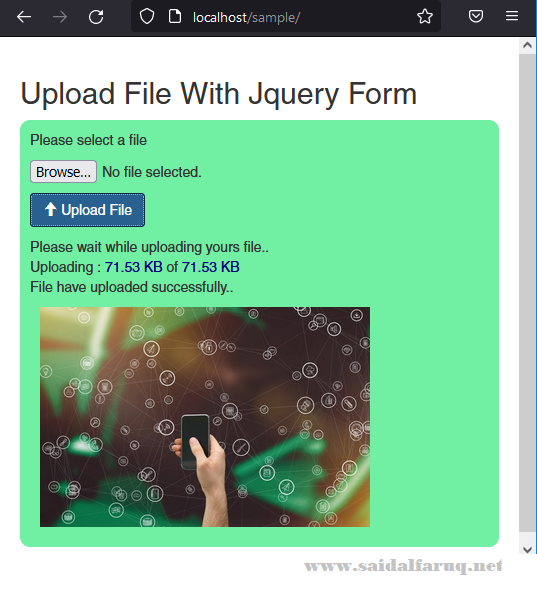 upload file menggunakan jquery form dengan status bar