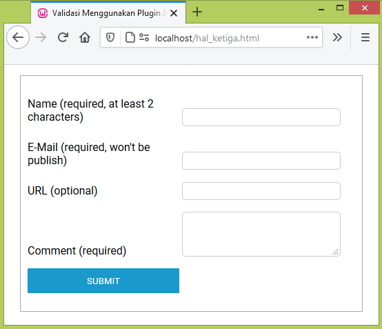 jquery validation form