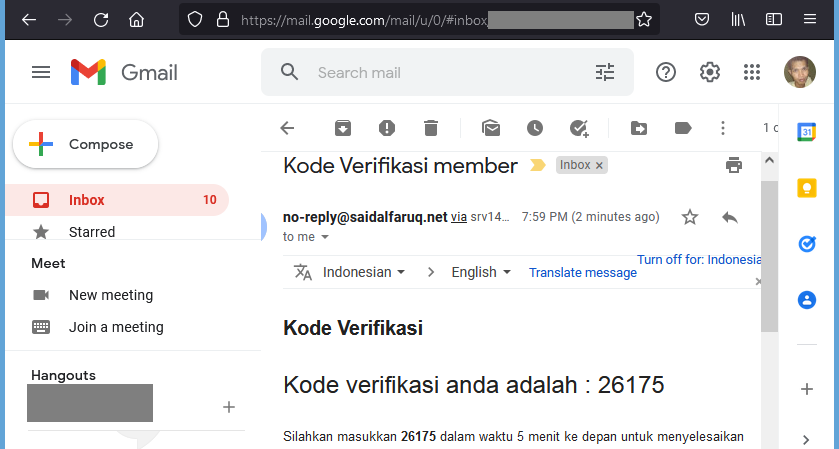 validasi member dengan kode berbatas waktu