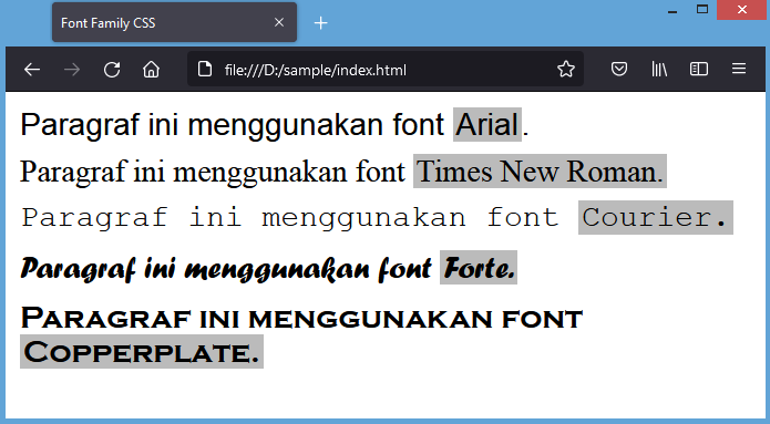 font family css