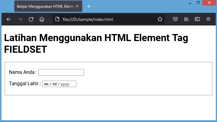 tag fieldset html