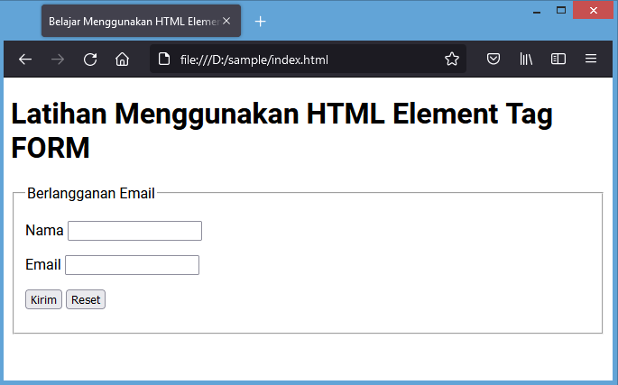 element tag <form> html