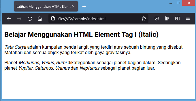 html tag i italic