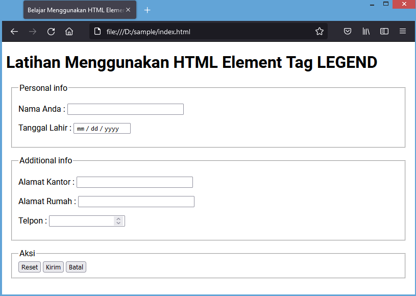 tag <legend> html