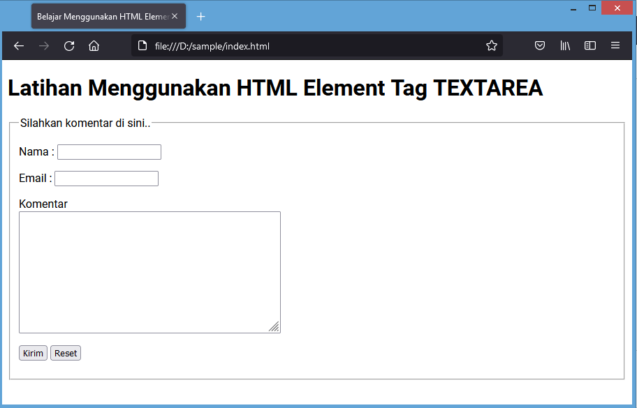 html element tag textarea