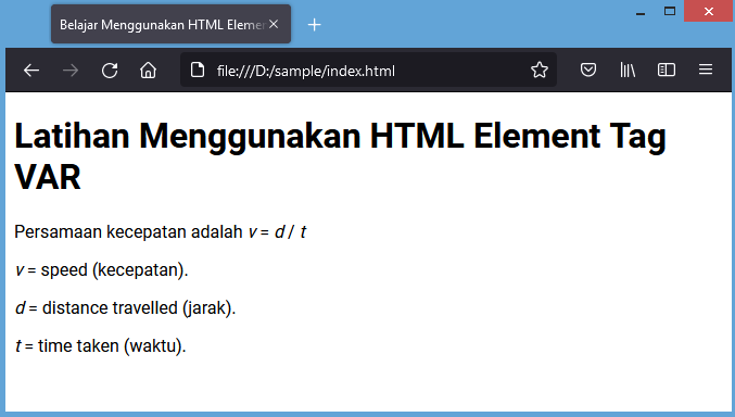 element tag var html